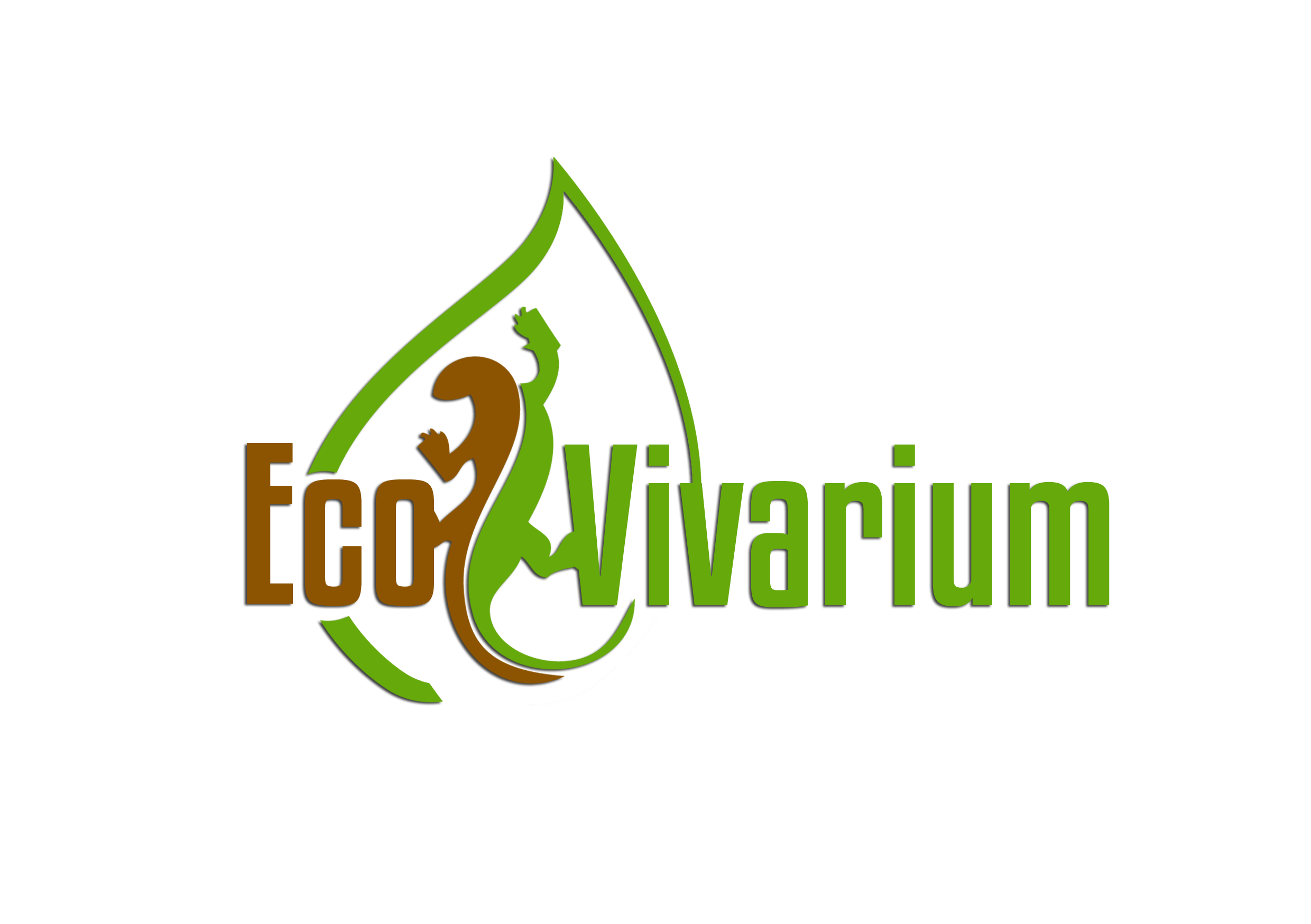 logo for EcoVivarium featuring a lizard on a leaf