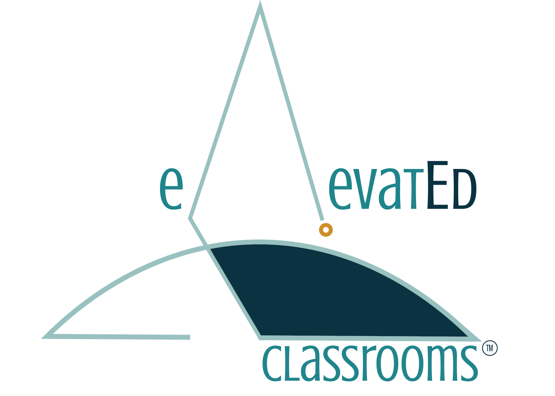 elevatEd Classroom logo: half-circle shape with triangle pointing up