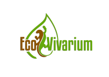 logo for EcoVivarium featuring a lizard on a leaf